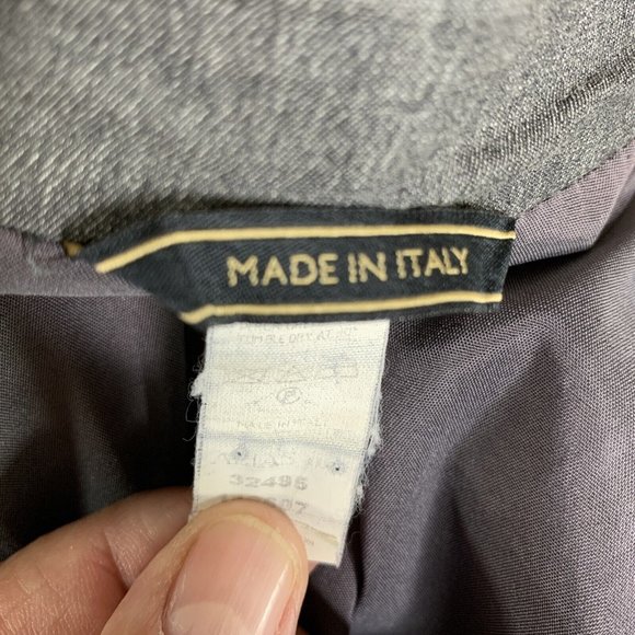 Versace Jacket Womens Size 8 Grey 2 Button Closure Notch Lapel Shoulder Pads - Picture 10 of 11